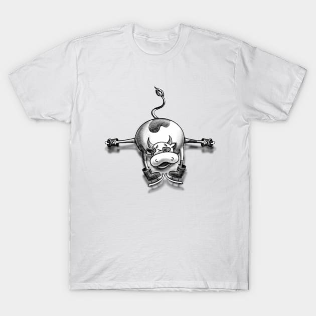 Bull on ice T-Shirt by Dina Mokareva